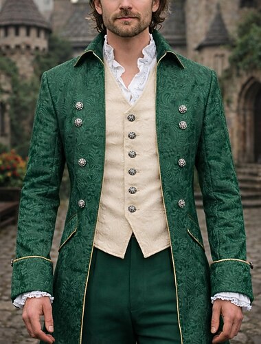  Punk i gotyk Średniowieczne Renesansowa Płaszcz Kurtka Frak Ebenezer Scrooge Licho Książę Elf Szlachcic Strój na bal maskowy Męskie Królewski Steampunk Święta Halloween Bal maskowy Wydarzenie