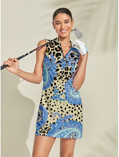  Per donna Abito da golf Azzurro cielo Senza Maniche Abbigliamento da golf da donna Abbigliamento Abiti Abbigliamento