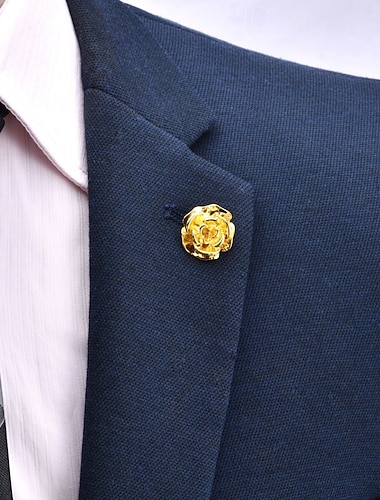  Herren 1 Stück Manschettenknöpfe Metall Broschen Lässig Täglich Elegant Mode Rotgold Gold Schwarz