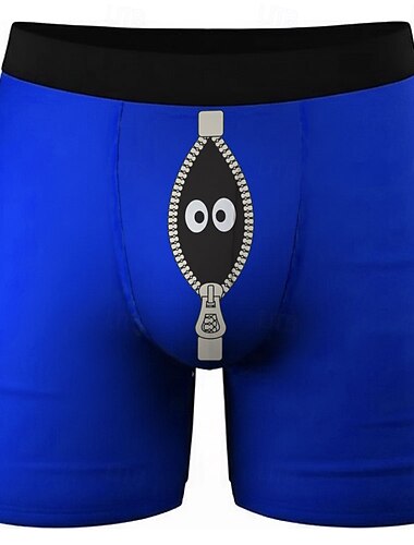  Homme Dessin animé Gros yeux Fausse fermeture éclair Boxers extensibles Caleçons de Bain Shorts de bain boxeur Drôle Occasionnel Maison Vacances à la Plage Ceinture Élastique Évacuation de l'humidit