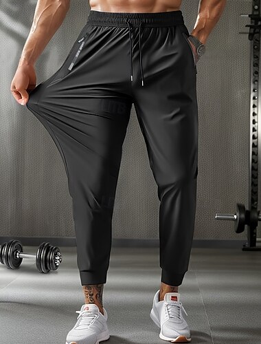  Homme Pantalon athlétique Pantalons de GYM Pantalons de Course Entraînement Athlétique Quotidien Haute élasticité Confortable Respirant Cordon de serrage Avec Poches Taille Élastique Uni Longueur
