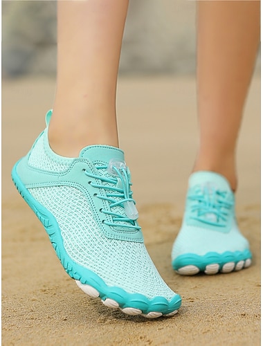  Sneldrogende waterschoenen voor dames - lichtgewicht, ademende aquaschoenen voor op het strand met verstelbare elastische veters en antislipzool, in een stijl die doet denken aan blote voeten, ideaal