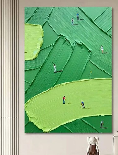  Håndlaget Hang malte oljemaleri Håndmalte Lodrett Abstrakt Landskap Mennesker Moderne Valset lerret (uten ramme)