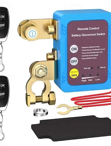  Ferngesteuerter Batterietrennschalter, 12V 240A Diebstahlsicherungsschalter für Autobatterie, intelligenter Batterietrennschalter für Auto, Boot, Anhänger, LKW, Wohnmobil, ATV, UTV, Motorrad