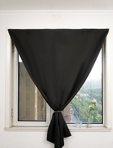  Cortinas blackout (pacote com 2) sem furos, cobertura temporária para janelas, velcro, fácil instalação, para quarto de estudante, apartamento, bloqueio de luz solar