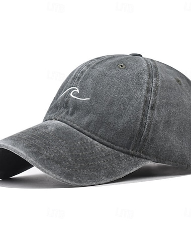  Herren Baseballkappe Sonnenhut Trucker-Kappe Schwarz Wein Baumwolle Verstellbar Mode Streetwear Lässig Täglich Outdoor Urlaub Linien / Wellen Stickerei Sonnenschutz Atmungsaktivität