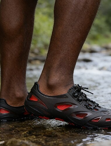  Chaussures de sports nautiques noires pour hommes – séchage rapide, respirantes, antidérapantes, idéales pour la randonnée, les rivières, les lacs et les activités nautiques en plein air