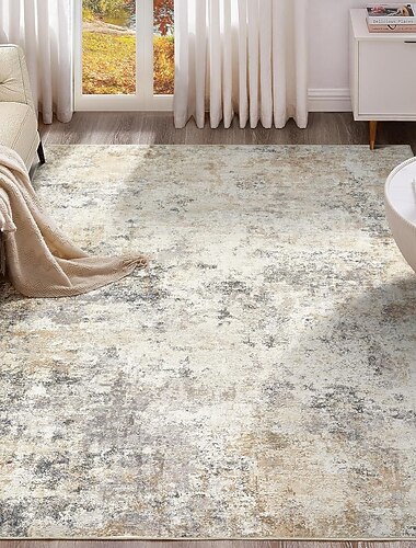  Скандинавский абстрактный коврик из искусственного кашемира, нескользящий, полностью покрывающий поверхность, прикроватный коврик, прочный и пригодный для машинной стирки, для гостиной и спальни.