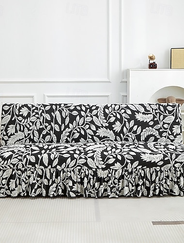  Futonbezug mit floralem Jacquardmuster, Sofabezug mit Jacquard-Beflockung, weicher dekorativer Couchschutz für Wohnzimmer, Schlafzimmer und Wohnaccessoires