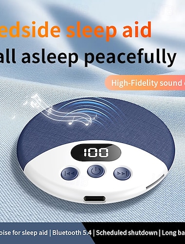  Bærbar hvit støymaskin med Bluetooth 5.4, søvnhjelpemiddel for voksne &baby, hi-fi lydkvalitet, automatisk avstenging, oppladbar nattbordsenhet med lang batterilevetid for reiser