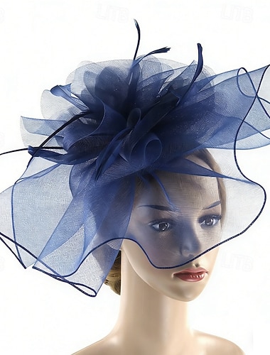  fascinators Fjær Nett Bryllup Bursdag Elegant Årgang søt stil Med Fjær Tyll Hodeplagg Hodeplagg