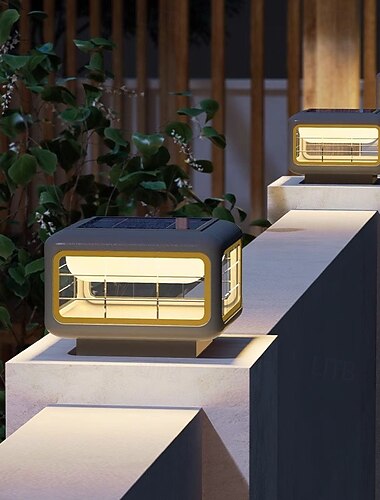 Solarbetriebene Pfostenkappenleuchten, IP65 wasserdicht, moderne Säulenkappenlampen, Außenwegleuchten, wasserdichte Solar-LED-Garten- und Straßenleuchten für den Eingangsbereich