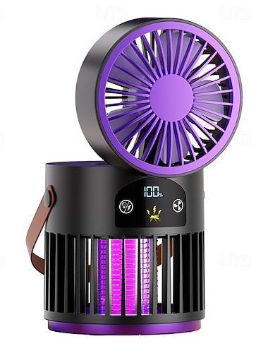  Wiederaufladbare Insektenvernichter-Lampe mit Ventilator für den Außenbereich, elektrische Mücken- und Fliegenfalle für drinnen, ideal für Zuhause, Camping, Garten, Terrasse und Terrasse.