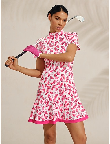  Naisten golf mekko Pinkki Lyhythihainen Hameet Naisten Golfasut Vaatteet Asut Vaatteet