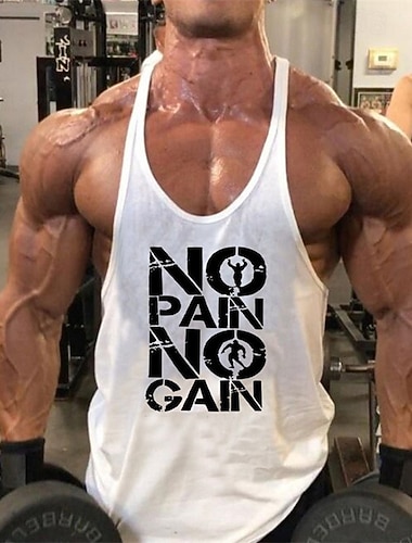  Homens Gráfico Letra Camisola de alças do exercício Regata de Corrida Regata para Academia Verão Sem Manga Casual Roupa Esportiva Secagem Rápida Macio Respirável Treino de Ginástica Corrida Caminhada