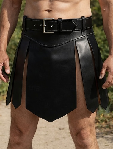  Rétro Vintage Médiéval Renaissance Jupe Armure Chevalier Spartiates Ranger Déguisement Homme Halloween Carnaval Foire de la Renaissance Soirée à thème rétro Adulte Jupe Toutes saisons