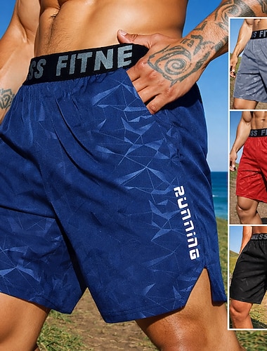  Herre Løpeshorts Atletiske shorts Gymshorts Lommer Shorts Daglig utendørs Feriereise Sommer Lettvekt Pustende Treningsøkt Vandring Jogge Komfortabel form Sports Sportsklær Svart Rød Mørkeblå