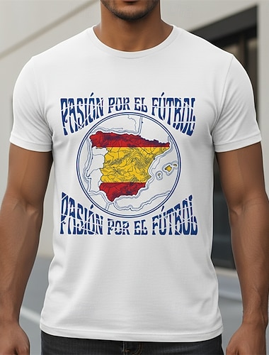  Partita mondiale di calcio 2026 Abiti Maglietta grafica Football americano Tifoso di calcio spagnolo Corte per Unisex Adulti Stampa 3D  per Quotidiano Sport all'Aperto