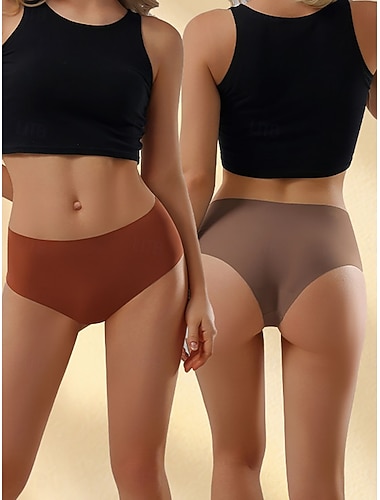  Damen Slips Elastischer BundNightwearBaumwolle Nylon Lässig Sportkleidung Einfarbig Mode Niedlich Schwarz Leicht Braun Kamel Braun Beige Winter Frühling & Sommer