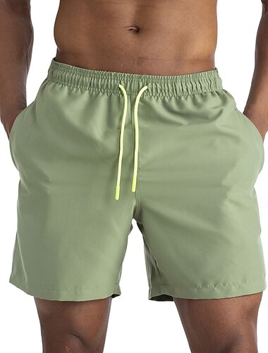  Voor heren Korte broek Strandshorts Casual korte broek Trekkoord Zak Elastische taille Effen waterdicht Comfort Korte Casual Buiten Vakantie Vakantie Modieus blauw Meerblauw Micro-elastisch