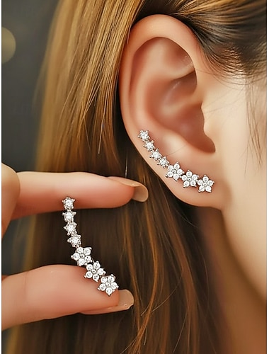  Dame-øredobber i bohemsk legering med blomstermotiv, elegante og fasjonable, gull- og sølvalternativer, lette og stilige, perfekte for ferie, reise, hverdagsbruk og uformelle antrekk