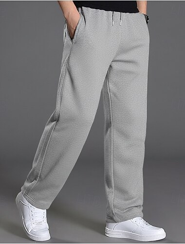  Voor heren Joggingbroeken Broek Vrijetijdsbroek Joggingbroek met rechte pijpen Zak Trekkoord Elastische taille Effen Comfort Buitensporten Casual Dagelijks Modieus Streetwear Zwart Marineblauw