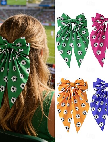  4 stk. hårtilbehør til fotballkamp 2026 fotballmamma barn voksne unisex uformelt ferieutkledning