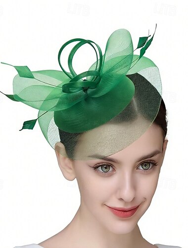  fascinators Veer Netto Bruiloft Verjaardag Elegant Vintage leuke Style Met Tule Helm Hoofddeksels