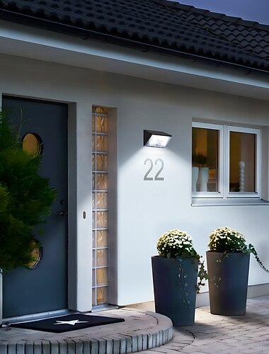  kültéri intelligens mozgásérzékelős napelemes fali lámpa, IP65 vízálló, 22 LED, 4 világítási mód, dekoratív LED lámpa kertbe, udvarra, kerítésre, falra, villába, verandára