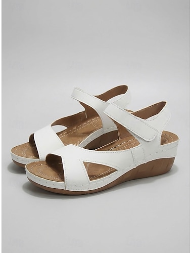  Offene Klettsandalen für Damen – lässige, bequeme Keilsandalen für den Sommer zum Gehen und Reisen