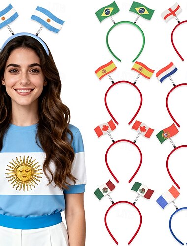  Verdensfotballkamp 2026 Pannebånd Fotball Patriotisk Barne Voksne Unisex utendørs Fest Kamp Kle deg opp