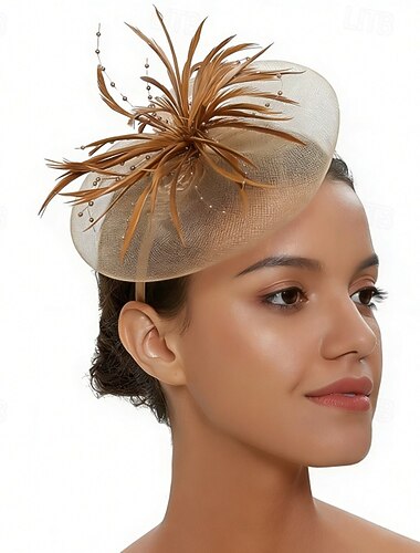  Fascinator Feder Netz Hochzeit Geburtstag Elegant Vintage Niedlich Mit Feder Tüll Kopfschmuck Kopfbedeckung