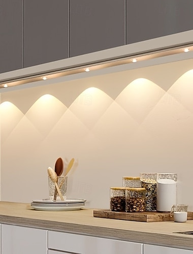  Intelligente Schrankleuchte mit Bewegungssensor in Katzenaugenform, 30/40/50 cm, dreifarbige, dimmbare LED, USB-aufladbar, magnetischer Clip, kabellos, multifunktionales Nachtlicht für Schränke,