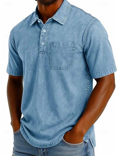  Herren Poloshirts Hemd aus 100 % Baumwolle in Säurewaschung Lässig Ferien Revers Kurzarm Mode Basic Einfach Jahrgang Betrübt Sommer Frühling Ganzjahres Normale Passform Schwarz Hellgrün Rosa