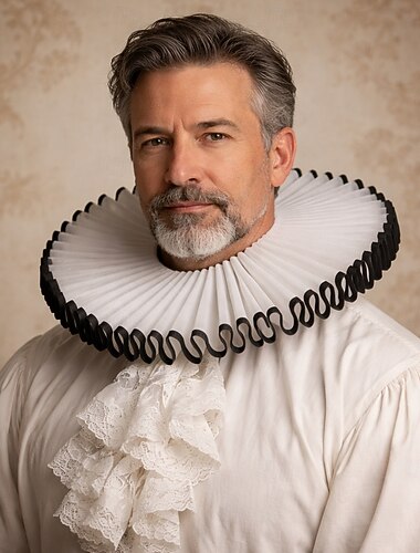  Rococo Victoriaans Renaissance Elizabethaanse ruchekraag Edelman Edelvrouw Kostuum Uniseks Halloween Carnaval Prestatie LARP Ren Faire Volwassenen Kraag Alle seizoenen