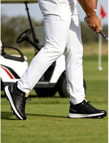  Premium witte golfschoenen voor heren met hoogwaardige buitenzool – stijlvol en comfortabel voor professionele golfers.