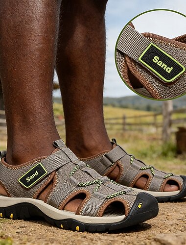  sandali estivi da uomo per avventure – sandali da trekking traspiranti e leggeri con cinturini regolabili, suola antiscivolo, ideali per viaggi, tempo libero all'aperto e attività in spiaggia