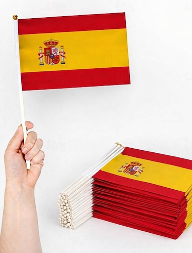  Partida Mundial de Futebol 2026 Bandeira Bandeira de mão Espanha Ventoinha Fantasias Crianças Adulto Unisexo Baile de Máscaras Festa Jogo de futebol Evento de futebol Vestir-se