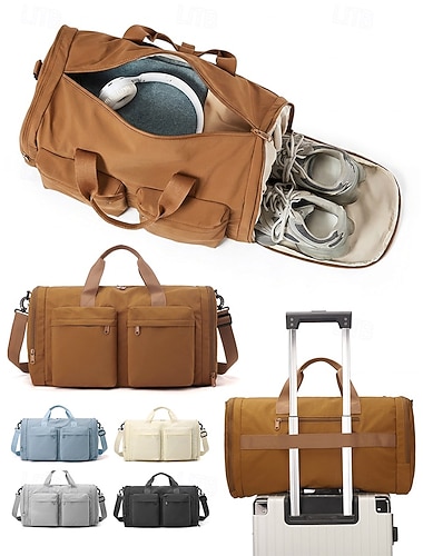  Vanntett polyester-duffelbag for kvinner, flerfarget, stor kapasitet med flere rom, sammenleggbar og kompakt, ideell for daglig bruk, ferie og reiser