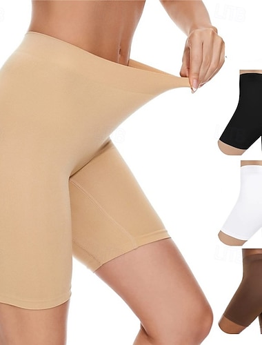  Damen Formende Unterwäsche Schwitzgürtel Mode Sexy Lässig Einfarbig Patchwork Shorts Täglich Heim Urlaub Schwarz Weiß Rosa Braun Khaki Sommer Frühling Herbst Normale Passform
