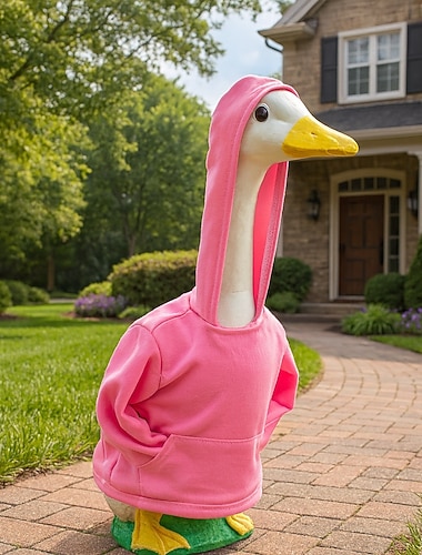  Roupa para ganso de jardim, ideal para estátua de ganso de concreto de 58 a 63 cm (23 a 25 polegadas), acessório decorativo para jardim na primavera e no verão. Apenas a roupa, o ganso não está