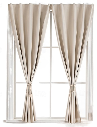  2 Stück 100% Verdunkelungsvorhänge, selbstklebend, ohne Bohren, Sonnenschutz für Schlafzimmer, isolierend, Sichtschutz, Fenstervorhang, Türvorhang, Balkon-Sonnenschutz