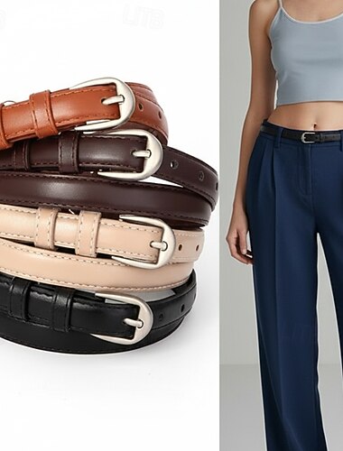  Naisten PU-solkivyö PU Leather Metallinen Bucke Geometrinen Vapaa-aika Päivittäin Pyhäpäivä Musta Ruskea Beesi Kahvi