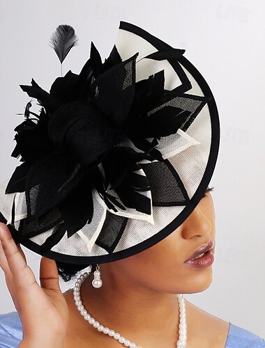  fascinators Sinamay Bruiloft Verjaardag Elegant Vintage leuke Style Met Veer Bloemen Helm Hoofddeksels