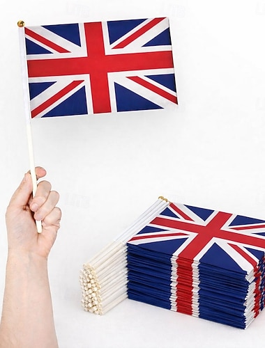  Verdensfotballkamp 2026 Flagg Håndholdt flagg Storbritannia Vifte Cosplay Barne Voksne Unisex Maskerade Fest Fotballkamp Kle deg opp