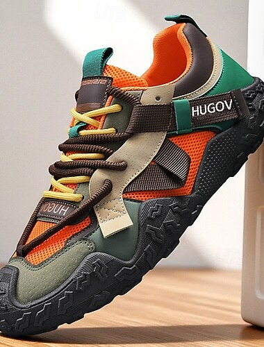  Baskets de randonnée pour hommes avec brides multicolores, respirantes et résistantes, parfaites pour la randonnée, les sports de plein air et l'usage quotidien décontracté.