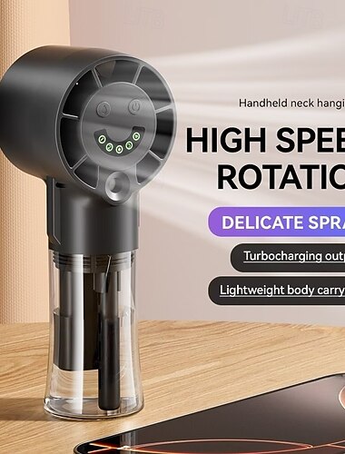  USB-oppladbar tåkevifte, bærbar håndholdt minivifte, høyhastighetsvifte, nano-tåkekjøling, ideell for menn og kvinner, reise, camping og utendørs bruk