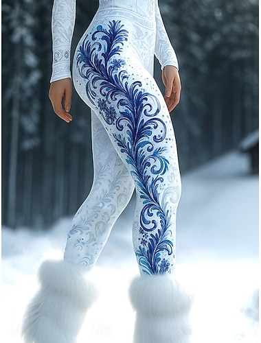  Leggings pour femmes Viking Boho taille haute style ethnique vintage longueur complète graphique floral abstrait impression 3D séchage rapide respirabilité doux extensible formel vacances rose bleu