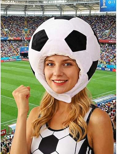  Damespet met voetbalprint, gemaakt van polyester, perfect als fanaccessoire voor voetbalwedstrijden, teamondersteuning, dagelijks gebruik en wedstrijddagoutfits.