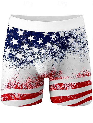  Per uomo 4 luglio, 250° anniversario degli Stati Uniti Bandiera degli Stati Uniti Boxer elasticizzati Costume nuoto a pantaloncino Pantaloncini da bagno boxer Patriotico Casuale Casa Vacanza al Mare